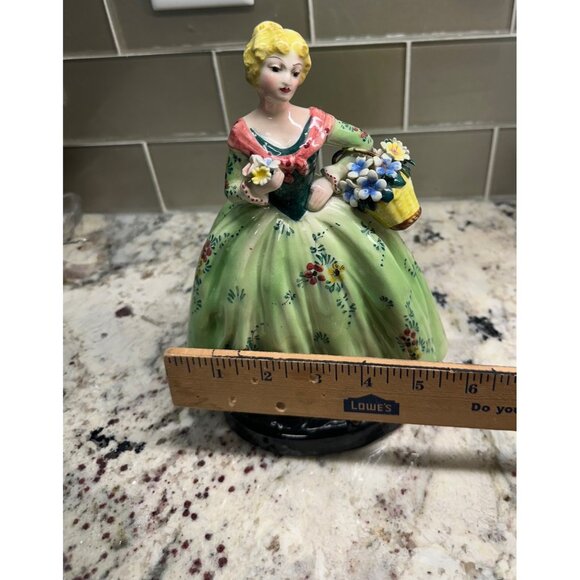 VTG ZSZ Italian Figurine Woman In Floral Dress w Baskets Of Flowers  LE 331/607 - Picture 6 of 16
